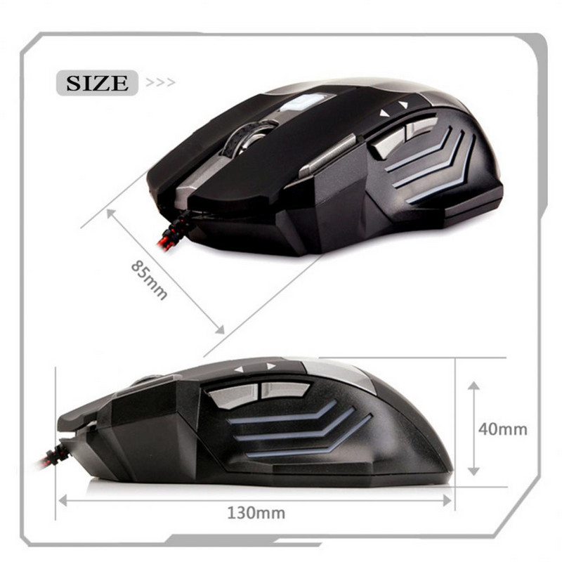 Mouse cu fir pentru laptop de birou Led fotoelectric 5500dpi Accesorii de birou Mouse USB 7 butoane Mouse de gaming ergonomic optic