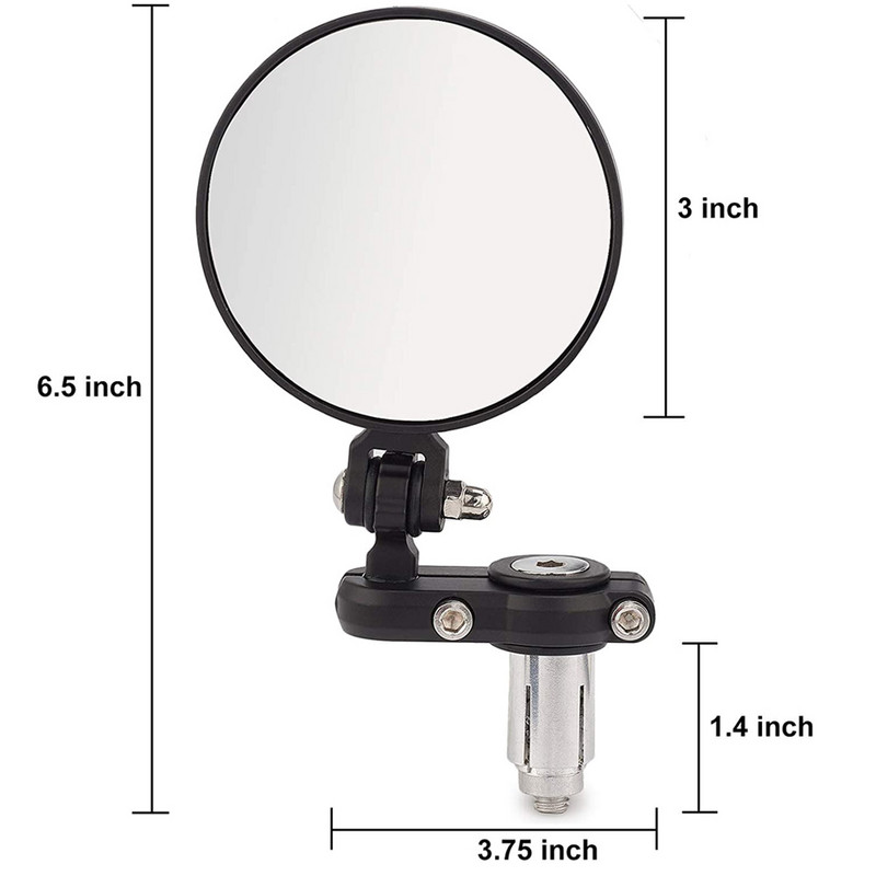 2 buc./set 22mm oglindă universală pentru motocicletă din aluminiu negru pentru bară de mâner Oglinzi laterale retrovizoare Accesorii pentru motor