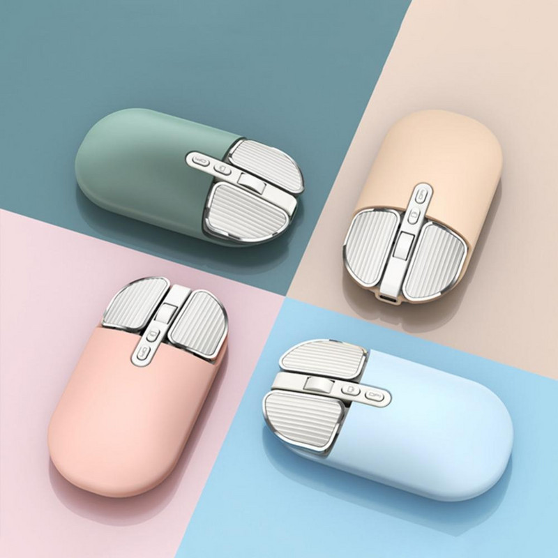 Aranyos laptop PC-hez Macbook Ergonomikus egér Bluetooth 2.4G vezeték nélküli egér Type-C újratölthető kettős mód