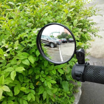 Universal Bicycle Rearview Reflector Mirror Cycling Clear Wide Henlebar Mirror for Bicycle Motorcycle 360 Rotation Adjustable