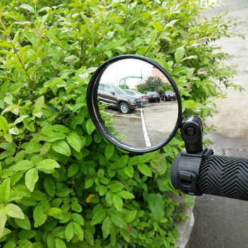 Огледало за обратно виждане за велосипед, мотоциклет, монтиране на кормилото на 360 въртене, регулируем велосипед, широкоъгълен модифициран изпъкнал огледален рефлектор