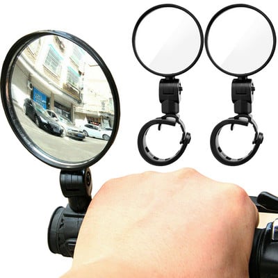 Rearview Mirror for Bicycle Motorcycle Handlebar Mount 360 Rotation Adjustable Bike Wide Angle Modified Convex Mirror Reflector