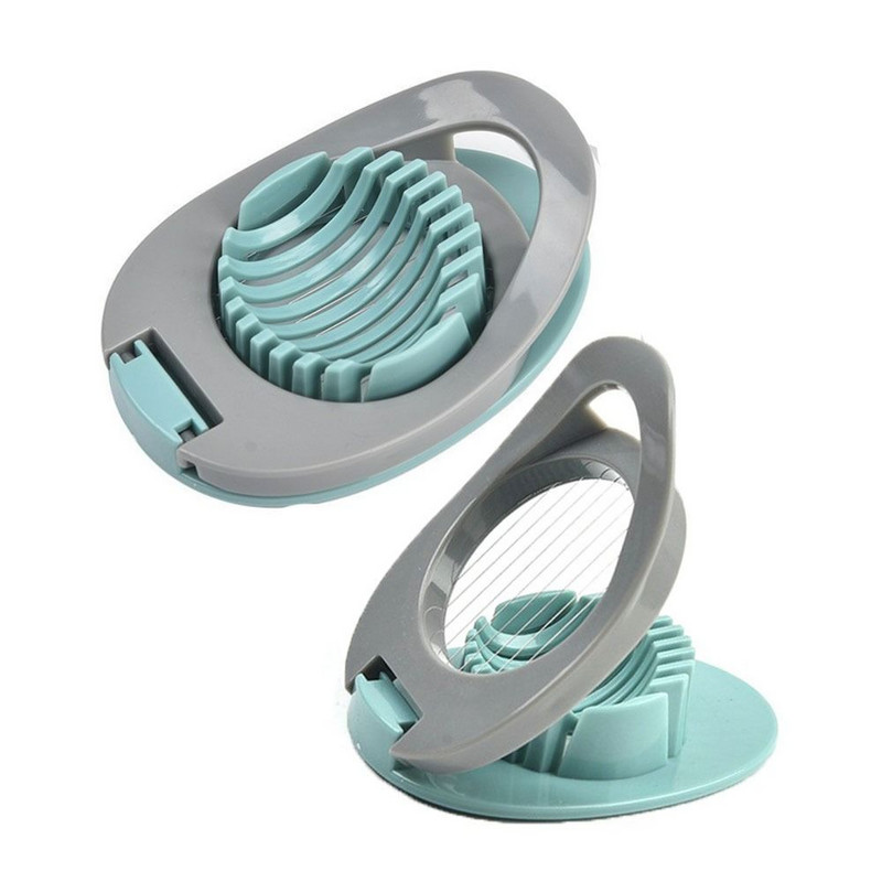 2tk Plastikust multifunktsionaalne munaviilutaja köögitööriistad Hall/roheline paksendatud roostevabast terasest viilutaja Puuviljade poolitamise tööriistariba