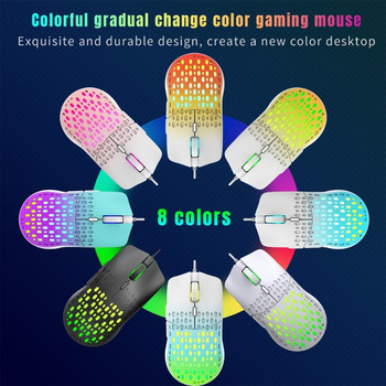 40GE Gaming Mouse 4Gear 6 Buttons 3600DPI Optical Sensor Backlights Honeycomb Mouse