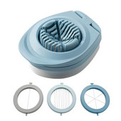 Multifunkčný krájač vajec z nehrdzavejúcej ocele 3 v 1, krájač varených vajec, odolný sekač vajec, elegantný delič vajec, delič kuchynských nástrojov