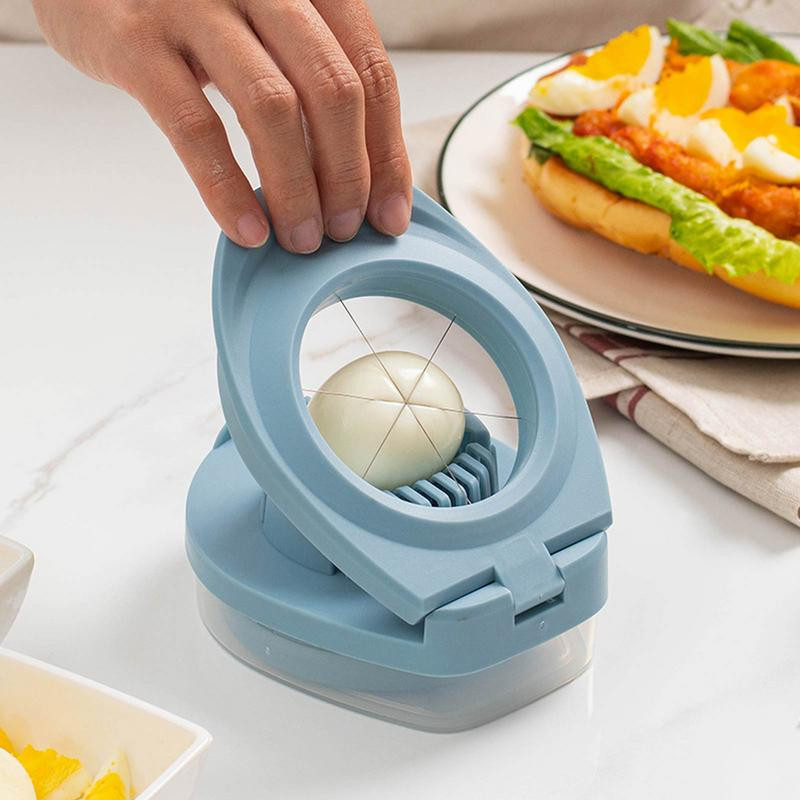 Multifunkčný krájač vajec z nehrdzavejúcej ocele 3 v 1, krájač varených vajec, odolný sekač vajec, elegantný delič vajec, delič kuchynských nástrojov