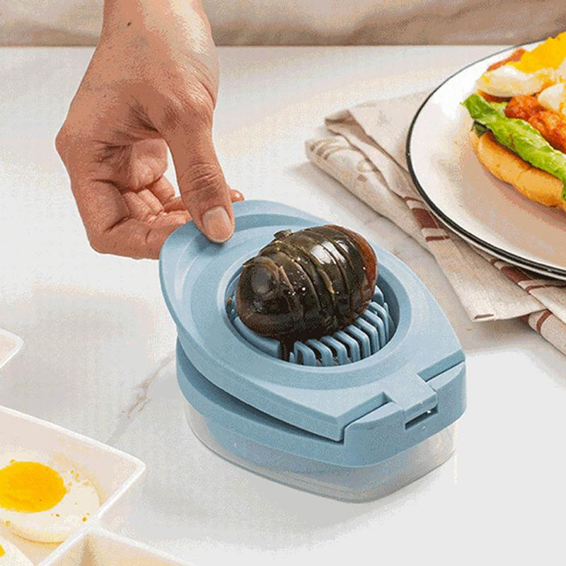 Multifunkčný krájač vajec z nehrdzavejúcej ocele 3 v 1, krájač varených vajec, odolný sekač vajec, elegantný delič vajec, delič kuchynských nástrojov