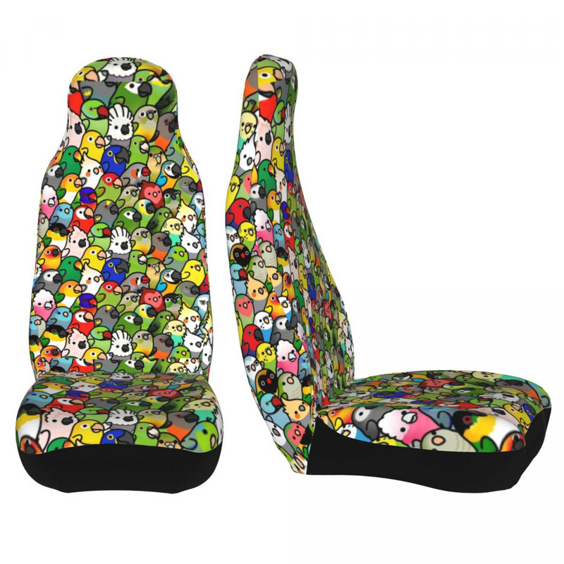 Rainbow Birds Universalus automobilio sėdynės užvalkalas Automobilio salonas visų tipų modeliams Priekinė galinė flokuojanti audinio pagalvė Poliesterio žvejybai