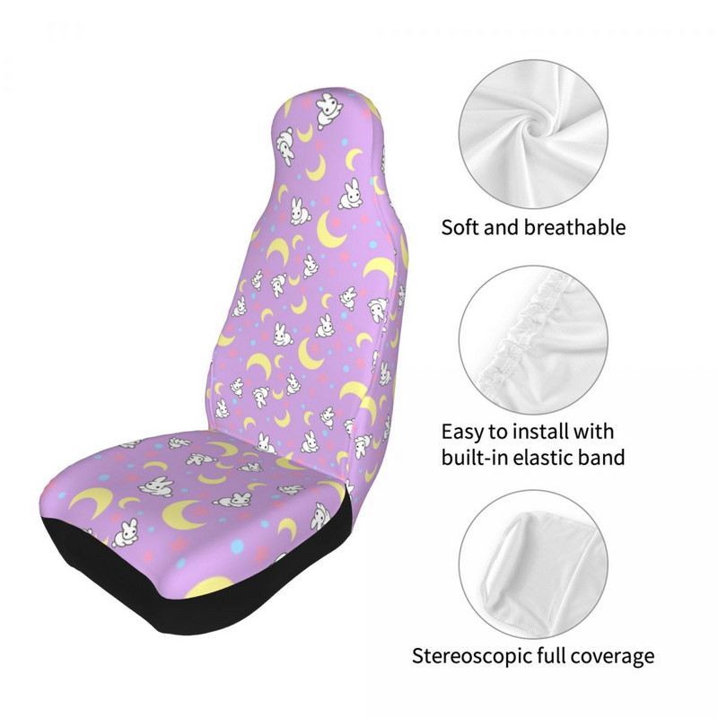 Moody Rabbits Husă universală pentru scaun auto Moon Interior Auto Potrivită pentru toate tipurile de modele Luna Protector scaun auto Poliester Pescuit