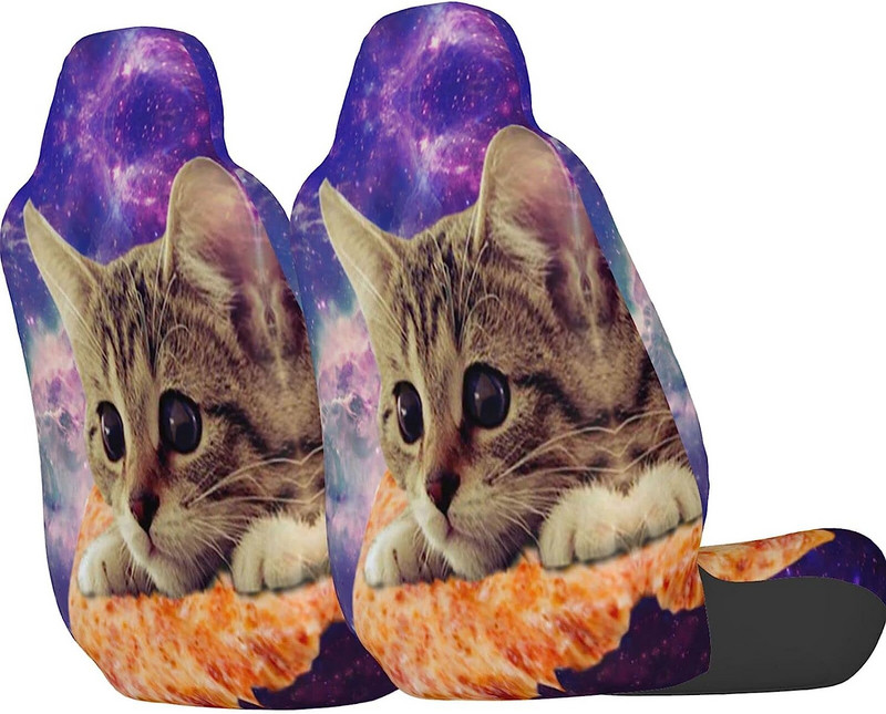 Galaxy Cute Pizza Cat Huse scaun auto Set 2 buc Accesorii auto Interior Auto Protectoare Covoraș auto Vehicul