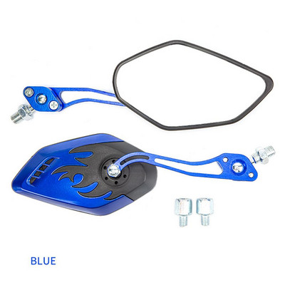 1 ζεύγος καθρέφτη οπισθοπορείας μοτοσικλέτας μοτίβο φλόγας αξεσουάρ ηλεκτρικού σκούτερ οπισθοπορείας για προμήθειες μοτοσυκλετών 8mm/10mm