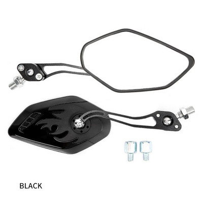 1 ζεύγος καθρέφτη οπισθοπορείας μοτοσικλέτας μοτίβο φλόγας αξεσουάρ ηλεκτρικού σκούτερ οπισθοπορείας για προμήθειες μοτοσυκλετών 8mm/10mm