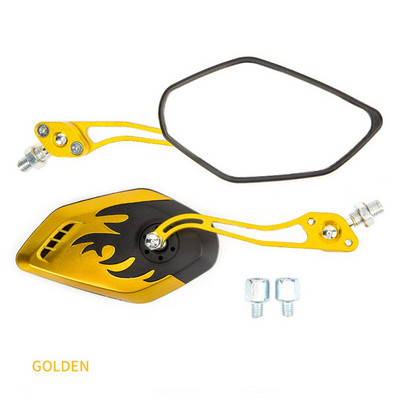 1 ζεύγος καθρέφτη οπισθοπορείας μοτοσικλέτας μοτίβο φλόγας αξεσουάρ ηλεκτρικού σκούτερ οπισθοπορείας για προμήθειες μοτοσυκλετών 8mm/10mm