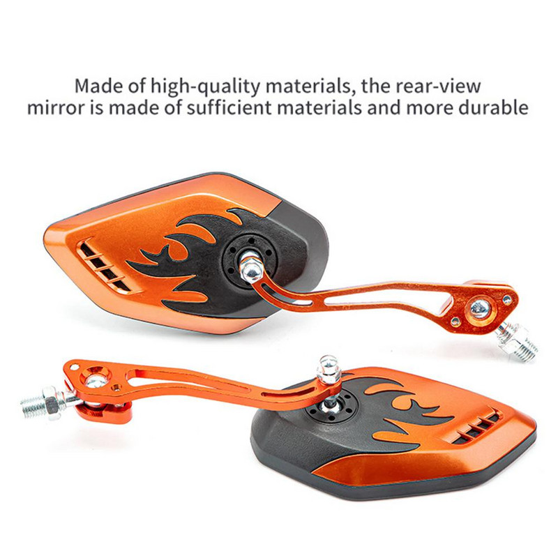 1 ζεύγος καθρέφτη οπισθοπορείας μοτοσικλέτας μοτίβο φλόγας αξεσουάρ ηλεκτρικού σκούτερ οπισθοπορείας για προμήθειες μοτοσυκλετών 8mm/10mm