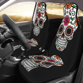 Sugar Skull Universal κάλυμμα καθίσματος αυτοκινήτου Four Seasons Κατάλληλο για όλα τα είδη Μοντέλα Καλύμματα Προστασίας Καθισμάτων Αυτοκινήτου Fiber Styling Car