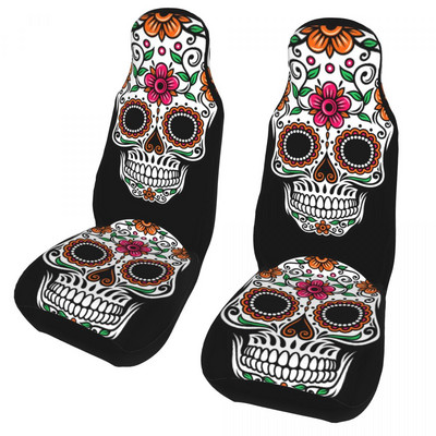 „Sugar Skull“ universalus automobilio sėdynės užvalkalas „Four Seasons“, tinka visų tipų modeliams Automobilių sėdynių apsaugos užvalkalai Fiber Car Styling