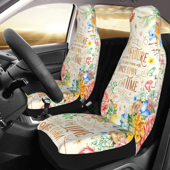 Цитати Универсален калъф за столче за кола Автомобилен интериор AUTOYOUTH Акварелни цветя Букви Калъфи за столчета за кола Полиестер Оформление на автомобила
