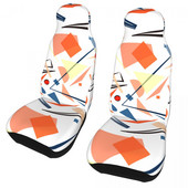 Husă universală pentru scaun de mașină cu model geometric superb, impermeabilă pentru SUV, față, spate, flocat din pânză, pernă de protecție pentru scaun din fibră