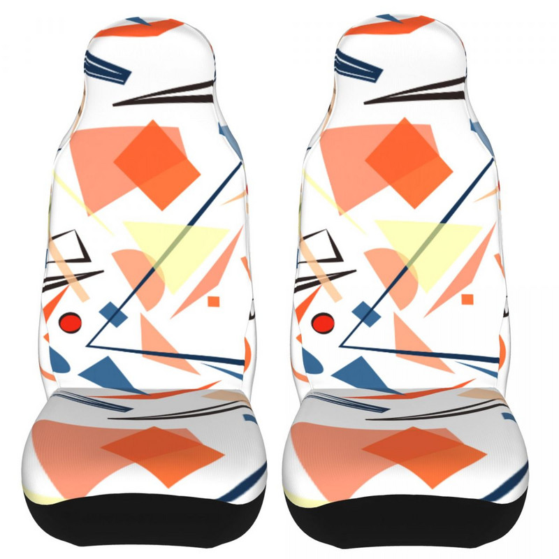 Husă universală pentru scaun de mașină cu model geometric superb, impermeabilă pentru SUV, față, spate, flocat din pânză, pernă de protecție pentru scaun din fibră