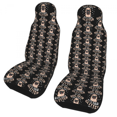 Cute Pug Dog Hair It Pug Glitter Универсално покривало за столче за кола Four Seasons AUTOYOUTH Протектор за столче за кола Полиестер Риболов