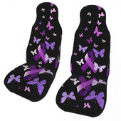 Violetinė juostelė su drugeliais Universalus automobilio sėdynės užvalkalas Auto interjeras Priekinis galinis Flokuojantis audinio pagalvėlė Poliesterio medžioklė