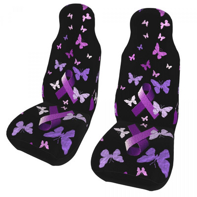 Violetinė juostelė su drugeliais Universalus automobilio sėdynės užvalkalas Auto interjeras Priekinis galinis Flokuojantis audinio pagalvėlė Poliesterio medžioklė