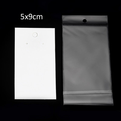 50 de seturi de carduri pentru cercei și 50 de bucăți de pungi, colier, cercei, carduri de afișare, pungi auto-sigilate, card de hârtie kraft pentru ambalarea bijuterii DIY