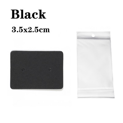 50 de seturi de carduri pentru cercei și 50 de bucăți de pungi, colier, cercei, carduri de afișare, pungi auto-sigilate, card de hârtie kraft pentru ambalarea bijuterii DIY