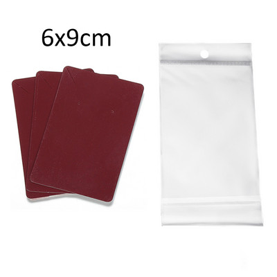 50 de seturi de carduri pentru cercei și 50 de bucăți de pungi, colier, cercei, carduri de afișare, pungi auto-sigilate, card de hârtie kraft pentru ambalarea bijuterii DIY