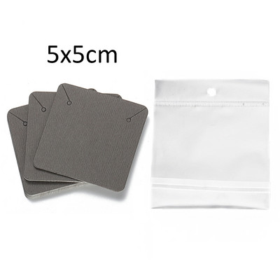 50 de seturi de carduri pentru cercei și 50 de bucăți de pungi, colier, cercei, carduri de afișare, pungi auto-sigilate, card de hârtie kraft pentru ambalarea bijuterii DIY