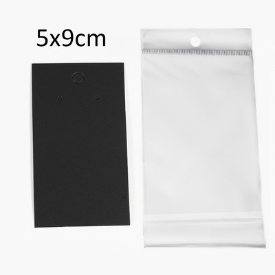 50 de seturi de carduri pentru cercei și 50 de bucăți de pungi, colier, cercei, carduri de afișare, pungi auto-sigilate, card de hârtie kraft pentru ambalarea bijuterii DIY