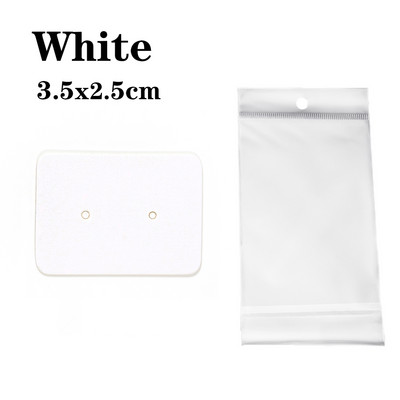 50 de seturi de carduri pentru cercei și 50 de bucăți de pungi, colier, cercei, carduri de afișare, pungi auto-sigilate, card de hârtie kraft pentru ambalarea bijuterii DIY