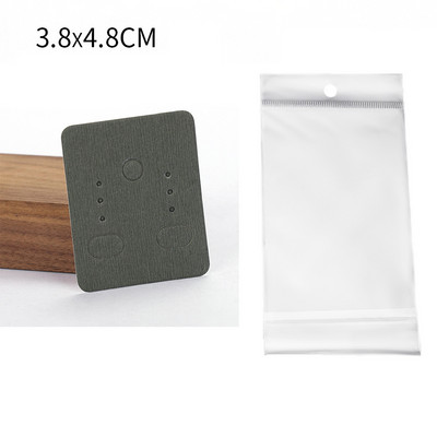 50 de seturi de carduri pentru cercei și 50 de bucăți de pungi, colier, cercei, carduri de afișare, pungi auto-sigilate, card de hârtie kraft pentru ambalarea bijuterii DIY