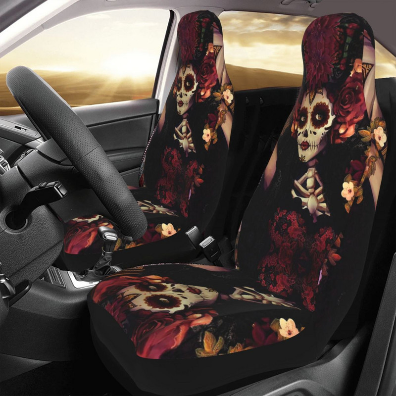Catrina Universal Husa Scaun Auto Impermeabil Călătorie Craniu Mexic Schelet Spaniol Huse pentru scaune Poliester Car Styling