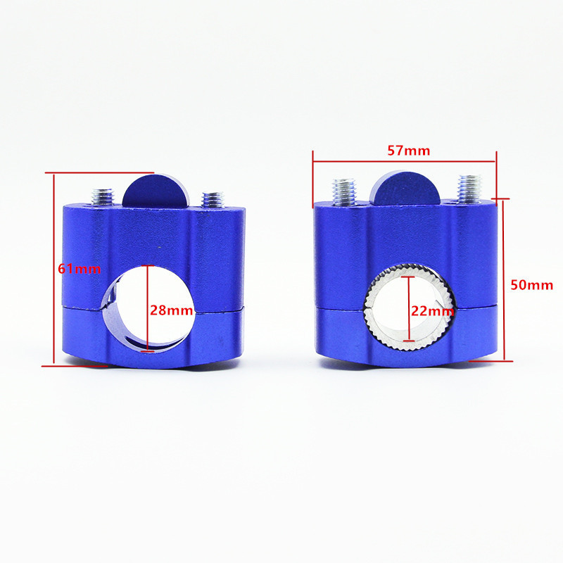 2 τεμάχια CNC 22mm 28mm Off road Bar Clamps Μοτοσικλέτας Αντάπτορας ανύψωσης τιμονιού για μοτοσικλέτα 7/8" 1-1/8 Pit Dirt