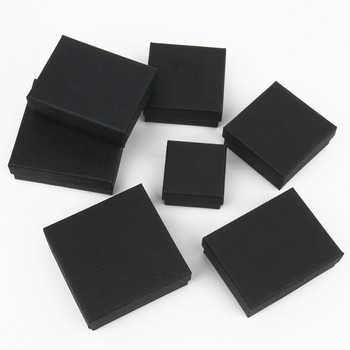 1 τμχ Μαύρο χάρτινο κουτί κοσμημάτων βραχιόλι Κολιέ δαχτυλίδι Κουτί σκουλαρίκι Handmde Kraft Δώρα γάμου Κουτί συσκευασίας Αξεσουάρ κοσμημάτων
