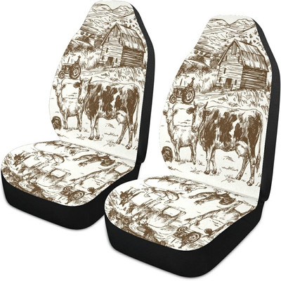 Husa scaunului auto cu animale de fermă Protector universal pentru scaune față auto se potrivește cu husa de protecție anti-alunecare pentru scaune auto pentru mașină SUV Sedan camion