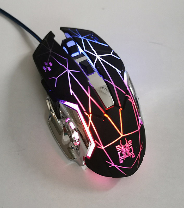 2500DPI 7-klahviga värviline helendav USB-mäng E-sport LOL optilise kaabliga hiir