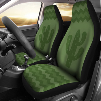 Σετ καλύμματα καθισμάτων αυτοκινήτου Desert Terra Cotta Chevron and Cactus Gifts Idea, Πακέτο 2 Προστατευτικό κάλυμμα μπροστινού καθίσματος γενικής χρήσης