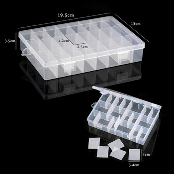Διαφανές πλαστικό χώρο αποθήκευσης Κουτί κοσμημάτων Θήκη Ρυθμιζόμενο δοχείο για χάντρες Κουτί σκουλαρίκι για κοσμήματα Ορθογώνια θήκη για κουτί