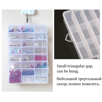 Διαφανές πλαστικό χώρο αποθήκευσης Κουτί κοσμημάτων Θήκη Ρυθμιζόμενο δοχείο για χάντρες Κουτί σκουλαρίκι για κοσμήματα Ορθογώνια θήκη για κουτί