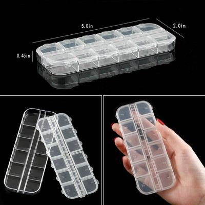 Compartiment pentru cutie de bijuterii din plastic transparent, container reglabil pentru margele, cutie de cercei, pentru cutie dreptunghiulară de bijuterii