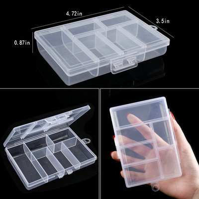 Compartiment pentru cutie de bijuterii din plastic transparent, container reglabil pentru margele, cutie de cercei, pentru cutie dreptunghiulară de bijuterii