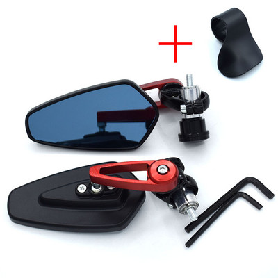 Universalūs 7/8" 22 mm motociklo vairo aliuminio galinio vaizdo veidrodžiai, skirti YAMAHA MT-07 MT-09 MT07 MT09 R1 R6 R15 R25 FZ6 FZ6R XJ6