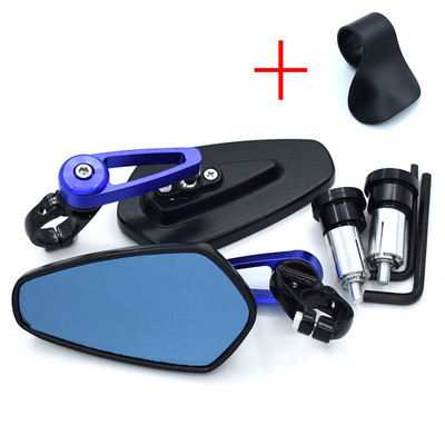 Universalūs 7/8" 22 mm motociklo vairo aliuminio galinio vaizdo veidrodžiai, skirti YAMAHA MT-07 MT-09 MT07 MT09 R1 R6 R15 R25 FZ6 FZ6R XJ6