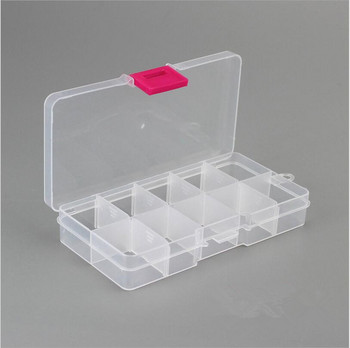 10 слота (регулируеми) пластмасова кутия за бижута, калъф за съхранение, органайзер за бижута, мъниста, направи си сам joyero organizador Z28