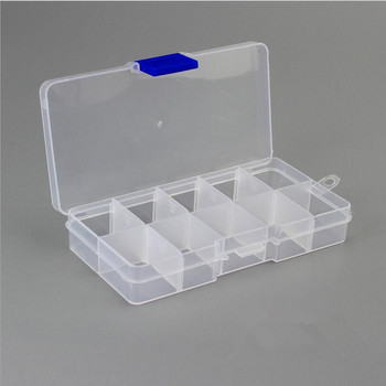 10 слота (регулируеми) пластмасова кутия за бижута, калъф за съхранение, органайзер за бижута, мъниста, направи си сам joyero organizador Z28