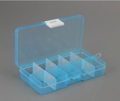 Cutie de bijuterii din plastic, cu 10 sloturi (reglabile), cutie de depozitare, organizator de bijuterii artizanale, margele, fabricare de bijuterii, joyero organizador Z28