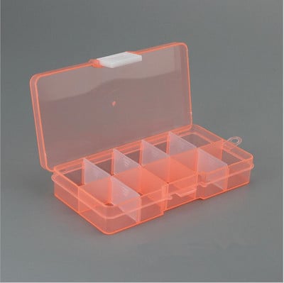 Cutie de bijuterii din plastic, cu 10 sloturi (reglabile), cutie de depozitare, organizator de bijuterii artizanale, margele, fabricare de bijuterii, joyero organizador Z28