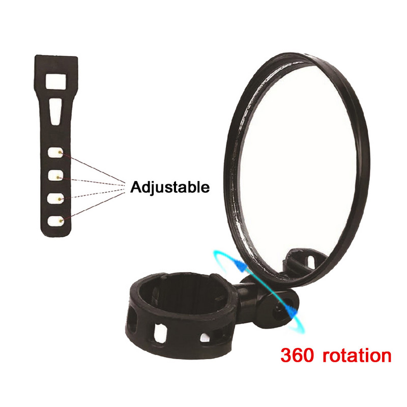 Oglinda retrovizoare universală pentru bicicletă, oglindă retrovizoare pentru motociclete, rotație 360, reglabilă, elipsă rotundă, oglinzi retrovizoare pentru accesorii pentru bicicletă de drum